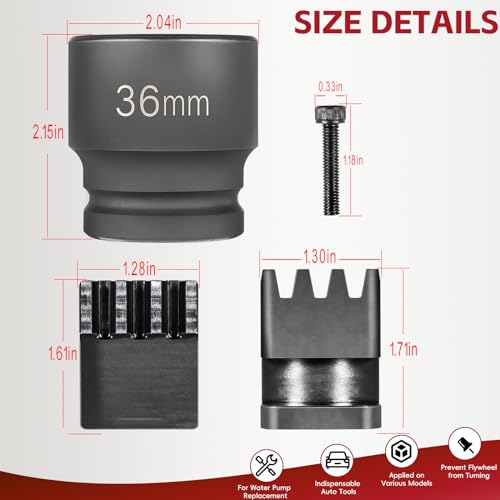 Sunluway 22100 Flywheel Locking Tool with 36mm 3/4" Drive Harmonic Balancer Socket for 6.6L Duramax Engine
