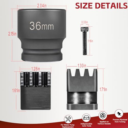 Sunluway 22100 Flywheel Locking Tool with 36mm 3/4" Drive Harmonic Balancer Socket for 6.6L Duramax Engine