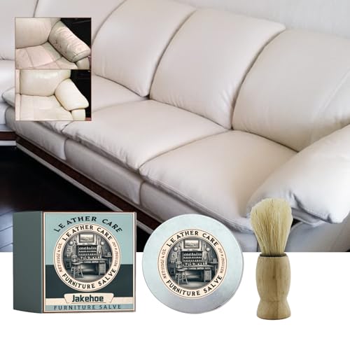Leather Repair Salve and Brush Set for Furniture Upholstery Car Seats Wood Sofa Cleaning Conditioning Restore Shine Softness Prevent Cracks