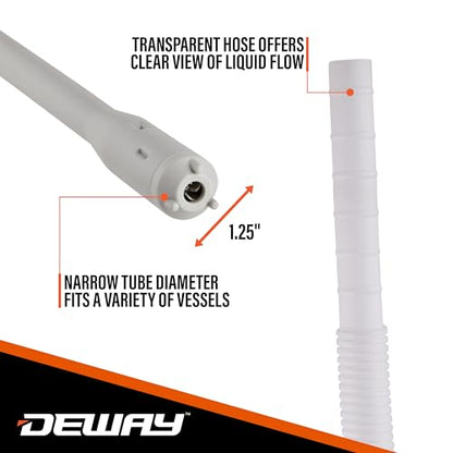 Deway Automatic Fuel Transfer Pump, Powerful AA Battery Powered with USB-C Power Option, 51" Extra Long Hose Fits All Size Cans, Portable Liquid Pump Transfers at 3.8 Gal/Minute - style: Basic No Auto-Stop