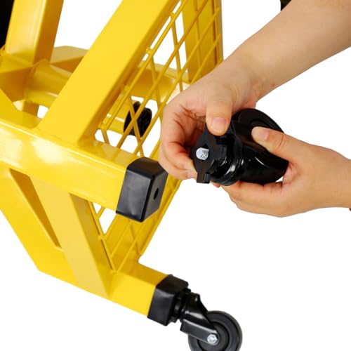 Heavy Duty Rolling Mechanics Stool for Garage with Casters 360° Swivel Shop Seat with Tool Tray Storage 300 LBS Capacity Yellow