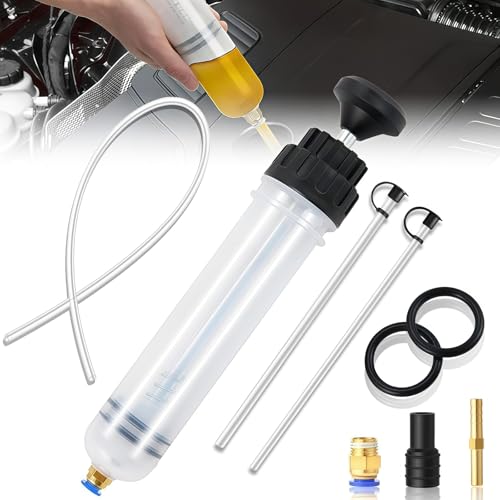 500CC Fluid Extractor Pump Kit with 28" Soft Hose & Two 12" Extension Tubes | Brake Fluid Manual Oil Change & Fill Syringe, Oil Syringe Powerful Suction Pump for Cars, Boats, Lawn Mowers, Golf Carts