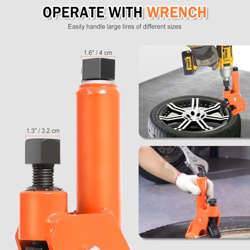 38"-42" Manual Tire Bead Breaker Tire Change Tool for Aluminum Alloy Hubs, ATVs, UTVs, Tractors, Trucks, Cars Easy-Operated Tire Repair Tool Heavy Duty - color: Orange