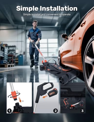2 Ton Electric Floor Jack, Low Profile Aluminum and Steel Jack for Quickly Car Lift, Hydraulic Service Jack, 4000 lbs Capacity. Lifting Range 3-1/2" to 18-1/4" - size: 2 Ton