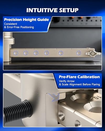 Orion Motor Tech Flaring Tool, Magnetic Height Limit 1/4"-3/4" Tube Flare Tool for 45° Eccentric Single Flares, Tubing Flare Tool Kit for Soft Copper Aluminum Steel Pipe - size: 1/4-3/4 in