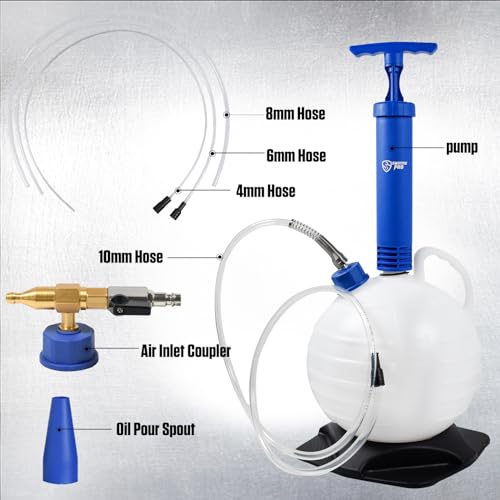 SMOTIVEPRO Oil Extractor Pump Vacuum 6L Pneumatic/Manual Fluid Extractor Professional Engine Oil Change Pump for Automotive and Marine