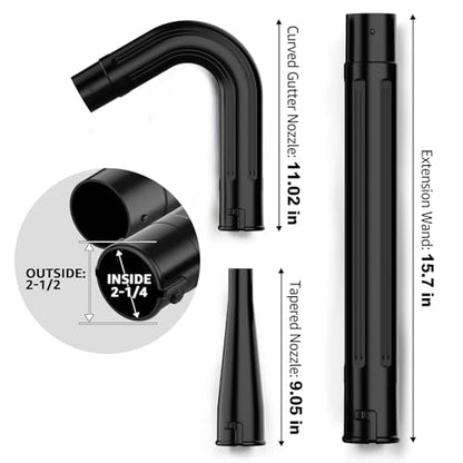 Sealegend 2-1/2 in. Gutter Cleaning Attachment Kit for Wet Dry Vac | Upgraded Locking Connection, Shop Vacuum Accessory for Cleaning or Blowing Gutter Debris, Up to 5 ft. Reach - size: 5 feet