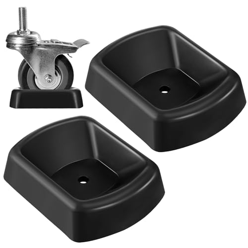 Threehoney 2 Pcs Jack Wheel Chock Rubber Caster Trailer Jack Caster Wheel Dock Heavy Duty 6 Inch Stabilizer Single Stopper Transport for Travel Trailer Cargo Camper Boat Roller Stopper
