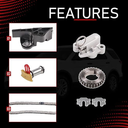 Timing Chain Kit with Water Pump Compatible With Ford F150 V6 | for 11-17 Ford F150 Edge Explorer, Taurus, Mustang, Flex, Timing Alignment Camshaft Holding Tool, Holder Tool, BL3Z-6268-A