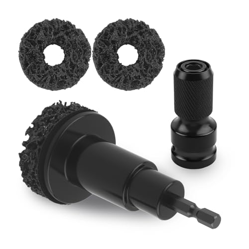 5PCS Wheel Hub Cleaning Tool,Polishing Rustproofing Wheel Hub Cleaning Kit with 3 Grinding Discs,Wheels Stud Cleaner Fits Power Drill 1/2" Impact Wrench for Cars Trucks - color: 5PCS