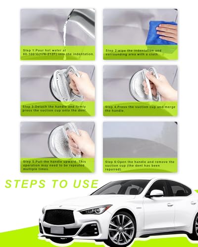 2 Pack Large Metal Dent Puller, Car Dent Puller Tool with Suction Cup, Dent Remover Tool for Car, Car Dent Repair Kit for Auto Body Hail Damage, Suction Cup Dent Puller for Glass and Tiles - color: E/2PCS Metal Suction Cup