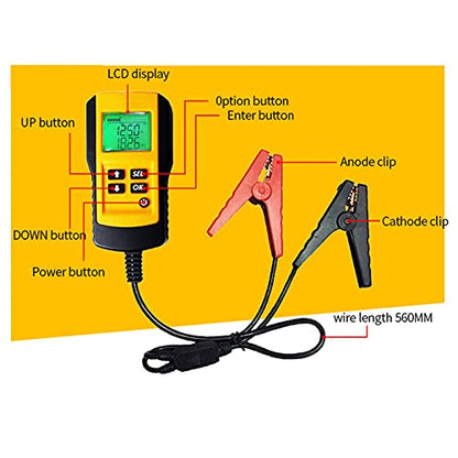 Battery Tester, AE300 Digital Battery Analyzer LCD Car System Analysis, NonDestructive Battery Indicator Tester for 12V Battery