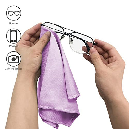 Puomue 6 Pack Microfiber Glass Cleaning Cloth, 16 Inch X 16 Inch, Lint Free Quickly Clean Window, Glasses, Windshields, Mirrors, and Stainless Steel, Pink - color: Pink