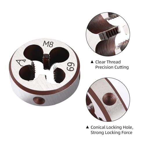 M8 x 1.25 Metric Thread Tap and Die Set, M8 x 1.25mm High-speed Steel Machine Tap Die Set Right Hand - size: M8 x 1.25mm