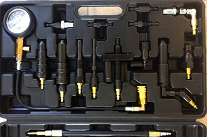 PMD Products Diesel Engine Compression Pressure Tester is Compatible with Repair and Replace on GM Duramax Ford Powerstroke Cummins International NAVISTAR Detroit CAT Perkins Engines 1000PSI
