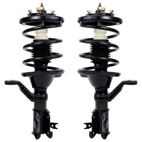 Detroit Axle - 1.7L 4pc Front Strut Sway Bar for 2003-2005 Honda Civic, Strut w/Coil Spring Stabilizer Sway Bars 2003 2004 2005 Replacement Suspension Kit Quick Install Ready Struts Shocks Assembly - size: 4QS2400017/Sway Kit