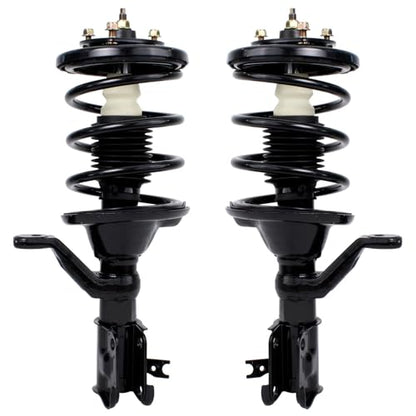 Detroit Axle - 1.7L 4pc Front Strut Sway Bar for 2003-2005 Honda Civic, Strut w/Coil Spring Stabilizer Sway Bars 2003 2004 2005 Replacement Suspension Kit Quick Install Ready Struts Shocks Assembly - size: 4QS2400017/Sway Kit