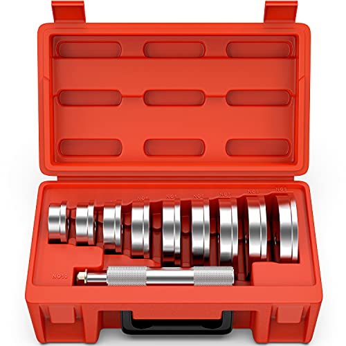 MOSTPLUS Bearing Race and Seal Driver Set, Universal Compatibility 10pc Bearing Press Kit with Seal Driver and 9 Bearing Adapters, Seal Installer Bearing Driver Kit for Bearing Installation