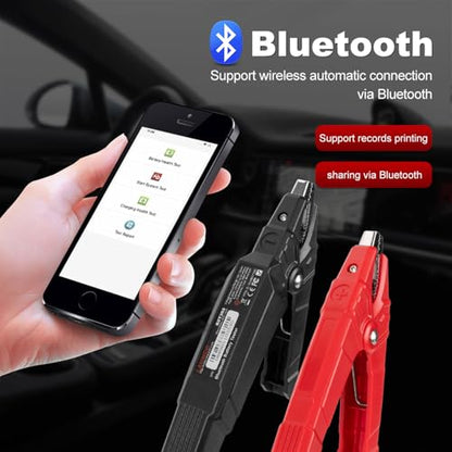 LAUNCH BST360 Bluetooth Car Battery Tester- 6V/12V Load Tester for CCA, AGM, Gel, Charging Cranking System Tester for Cars,Trucks, RVs, Motorcycles, Compatible with LAUNCH Scanner/Android/iPhone App