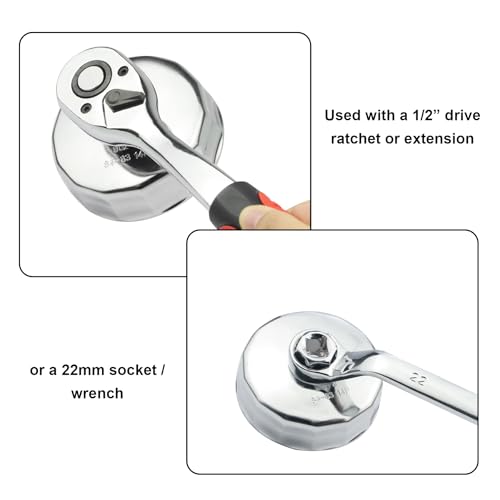 84mm 14Flutes Oil Filter Wrench Compatible with Mercedes Benz Jeep Dodge 3.0L Diesel Engines Oil Filter Socket Oil Filter Cap Housing Removal Tool for Oil Changing