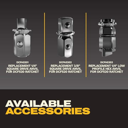 DEWALT 20V MAX* XR Brushless 1/4 in. & 3/8 in. Sealed Head Ratchet (Tool Only) (DCF520B)