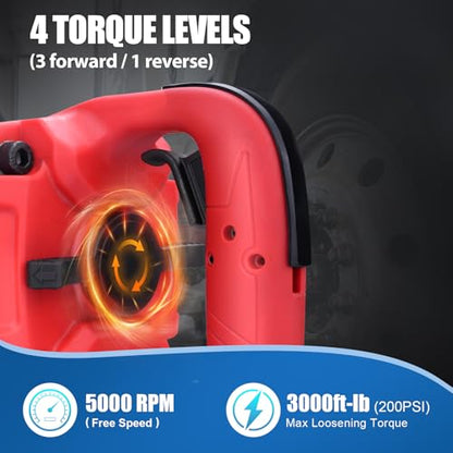 1 Inch Air Impact Wrench, Up to 3000ft-lbs Torque, 5000RPM 1'' Impact Gun | 16 lbs Lightweight Pneumatic Impact Wrench with 6 Inch Extended Anvil & 2 D Handles, 1/2'' Air Inlet for Heavy Duty Repairs - size: 1 Inch | 3000 ft-lbs w/6" Extended Anvil