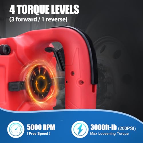 1 Inch Air Impact Wrench, Up to 3000ft-lbs Torque, 5000RPM 1'' Impact Gun | 16 lbs Lightweight Pneumatic Impact Wrench with 6 Inch Extended Anvil & 2 D Handles, 1/2'' Air Inlet for Heavy Duty Repairs - size: 1 Inch | 3000 ft-lbs w/6" Extended Anvil