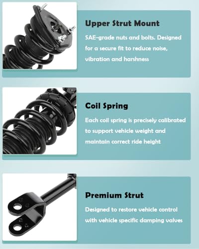 SCITOO Front Rear Complete Struts Shock Absorber for Infiniti G35 2003-2007 | Automotive Replacement Struts 11393 344455 5795 - Set of 4