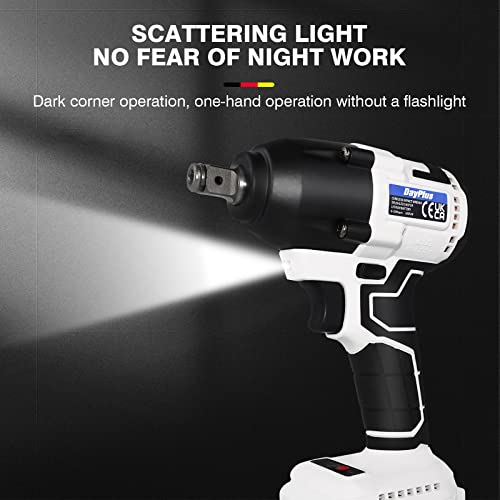 VickyHome Brushless Impact Wrench 1/2 Inch Chuck, 1/2 Impact Driver High Torque 420 NM, Electric Battery Powered Impact wrench Electric impact driver with 2X6000mAh Rechargeable Batteries, 1/2