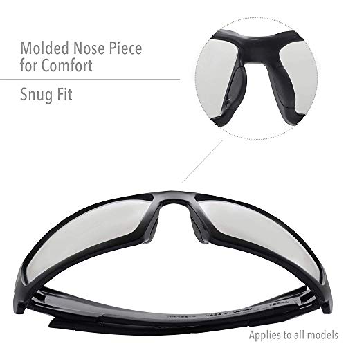 Honeywell Uvex Hypershock Safety Glasses, Black Frame with SCT-Blue Lens & HydroShield Anti-Fog Coating (S2951HS)