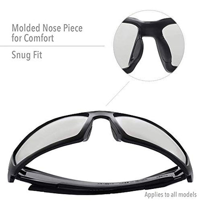 Honeywell Uvex Hypershock Safety Glasses, Black Frame with SCT-Blue Lens & HydroShield Anti-Fog Coating (S2951HS)