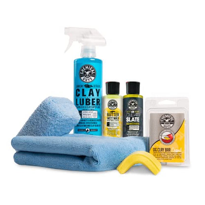 Chemical Guys, Clay Bar & Luber Combo Kit for Smooth Paint, 6-Piece Set | Clay bar plus lubricant lifts overspray, fallout and embedded grime, prepping paint for polish or wax