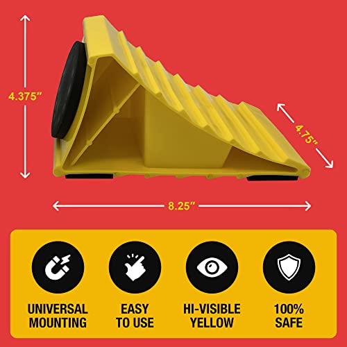 THD MagChocks - Magnetic Wheel Chocks - RV Wheel Chocks for RV Trailer - RV Tire Chocks, Trailer Wheel Chocks and Camper Wheel Chocks Rubber Wheel Chock for Heavy-Duty Security (2pk)