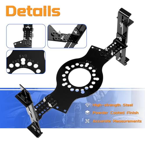 Wheel Fitment Tool Simulator Tire/Rim Size Measuring Mockup Tool | Fit 14 to 22" Wheel Diameters and 7 to 17" Wheel Widths, 5-Lug Wheel Bolt Pattern Steel Powder Coated