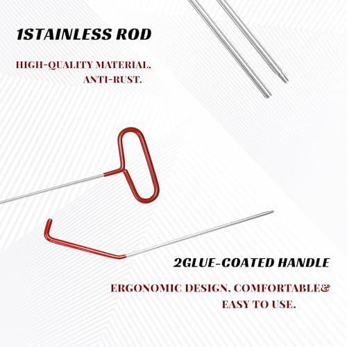 17 PCS Stainless Steel Repair Tools, Car Door Lockout Kit, 68" Long Reach Kit with Air Wedge, Professional Automotive Tool Set