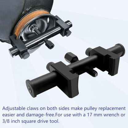 ZKTOOL Universal Ribbed Drive Crankshaft Pulley Puller Kit for Pulley Size From 35mm-160mm in Diameter Kit for V-ribbed Belt Pulleys On Crankshafts, Alternators, Air Conditioning Units, Water Pumps...