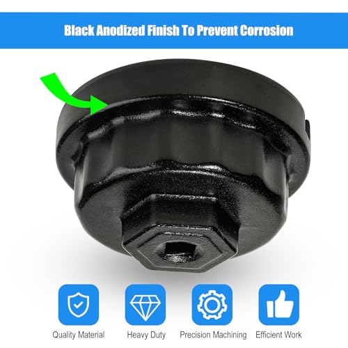 3mirrors Oil Filter Wrench Oil Filter Removal Tool Compatible with Toyota Lexus Scion RAV4 Camry Tundra Highlander Sienna Prius 2.5-5.7L Engine with 64mm Cartridge Style Oil Filter System