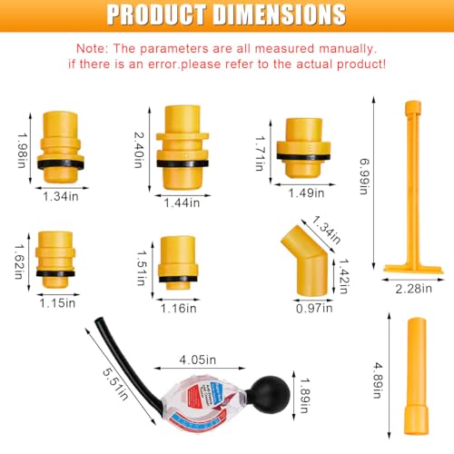 No-Spill Coolant Funnel Kit with Coolants Tester, Spill-Proof Coolant Filling Funnel Radiator Flush Kit with Adapters, Universal Radiator Bleeder Funnels Fill Kit for Most Cars (15PCS&Tester) - color: 15PCS&Tester