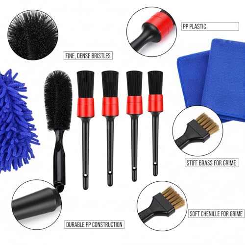 15-Piece Car Detailing Brush Set for Interior Vents, Dashboard Crevices & Console Gaps - Durable PP Plastic Cleaning Tool Kit - size: 12.4 x 6.3 x 1.77 in