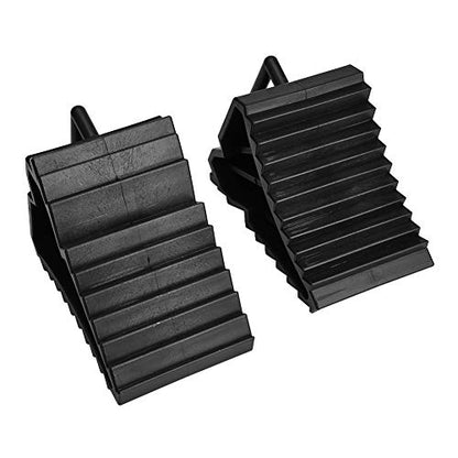 Qiilu Heavy Duty Anti-Slip Tire Blocks with Alignment, 2-Pack 6.1x3.5x3.9 Inches Skid Resistant Wheel Stabilizer Pads for Vehicles