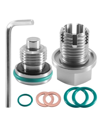 M14*1.5-15mm Magnetic Oversize Piggyback Oil Drain Plug, Stainless Steel Self Tapping Oil Pan Thread Repair Kit - size: M14.2*1.5-15mm