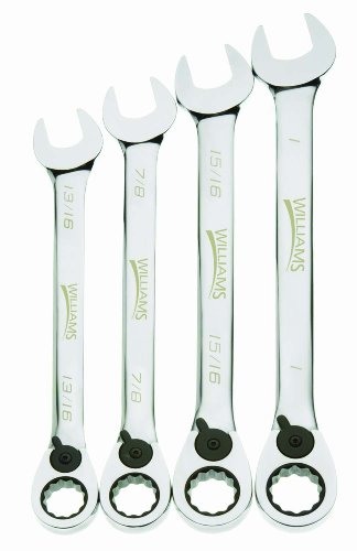 Williams WS-1164RC 4-Piece Reversible Ratcheting Combination Wrench Set - size: 4-Piece