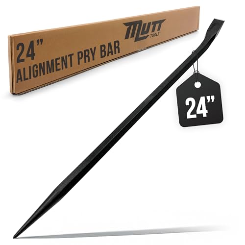 Mutt Tools 24 Inch Heavy Duty Alignment Pry Bar – Professional-Grade Sleever Bar – For Line-Up & Spud Work – Ideal for Ironworkers, Construction, & Industrial Use - size: 24 Inch