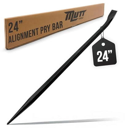 Mutt Tools 24 Inch Heavy Duty Alignment Pry Bar – Professional-Grade Sleever Bar – For Line-Up & Spud Work – Ideal for Ironworkers, Construction, & Industrial Use - size: 24 Inch