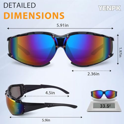 Safety Glasses for Men and Women, Anti-Fog UV Protection, Clear Lens Eye Protection Glasses Impact Resistant - color: 6pack-bule