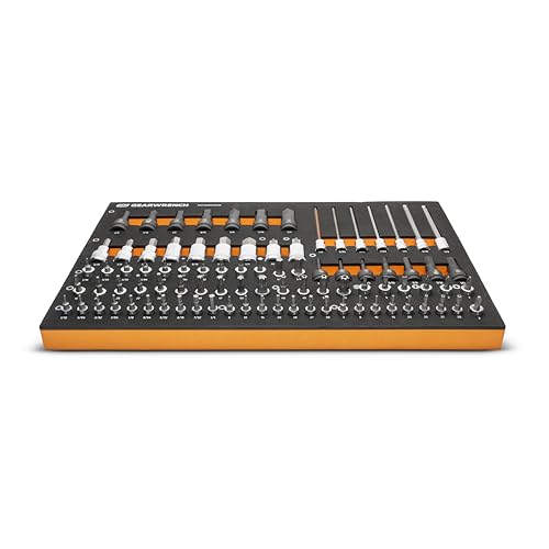 GEARWRENCH 88 Piece 1/4”, 3/8”, 1/2” Drive SAE Bit Socket Set in Foam Storage Tray - GWMSBSKCBSAE - size: One Size, style: Bit Sockets