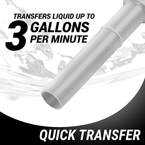 TERA PUMP Manual Portable Siphon Pump | Up to 12 Liter per Minute, Multiuse Patented Suction Tube, Can be Set Straight (Rigid) w/Additional Piece - style: 3 GPM