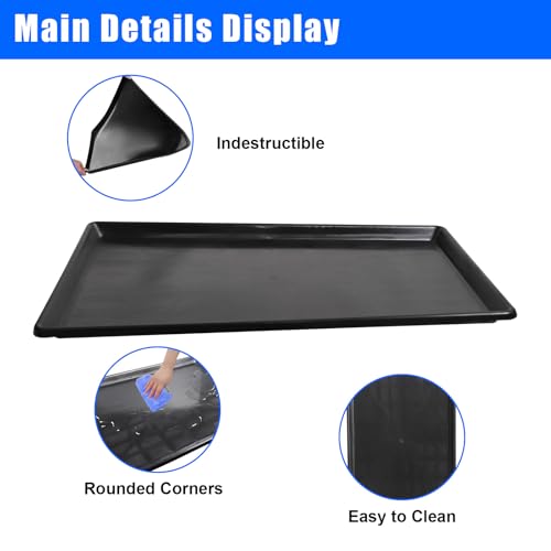3 Pack Extra Large Oil Drip Pan, 35.4 x 24 x 1.6 in Oil Change Drain Pan, Plastic Oil Drip Tray for Under Car, Oil Catch Pan Tray for Garage, Fridges, Washing Machines, Cat Litter Box Bottom - size: 3 Pack