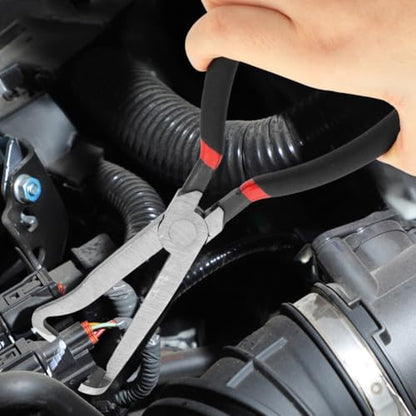 3Pcs Electrical Disconnect Pliers 37960, 37980, Fuel Line Petrol Clip Pipe Plier, Angled Wire Plug Removal Tool Set for Car Push Tab Style Plugs Separator(COLOR:black)