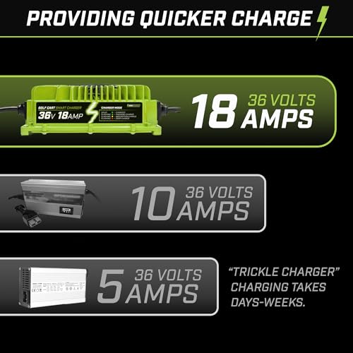 FORM 36 Volt Golf Cart Battery Charger for EZGO TXT Golf Carts with D Style Plug - 36V Lithium, LiFePO4, Lead Acid - size: Elite - Lithium & Lead Acid